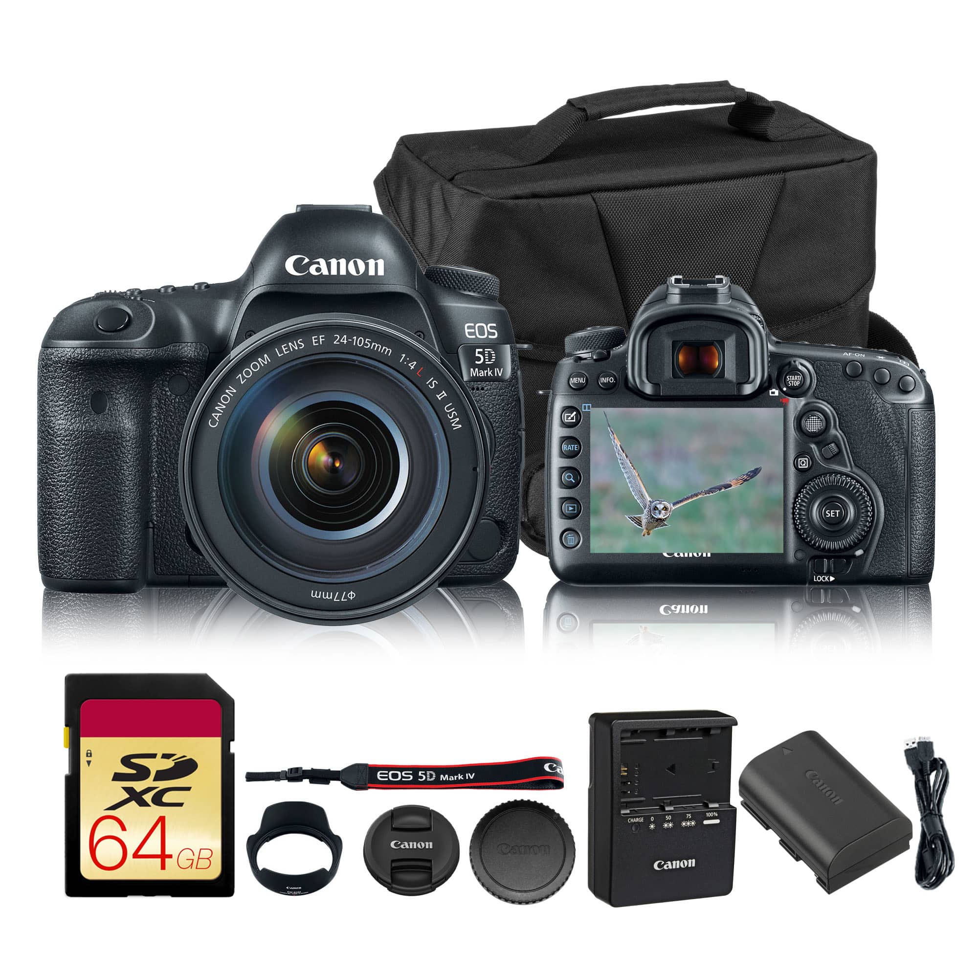 Canon - EOS 5D Mark IV DSLR Camera with EF 24-105mm f/4L IS II USM Lens | Full-Frame 30.4MP, 4K Video, Dual Pixel CMOS AF - Black price history on PriceWatchPro
