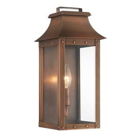 Hivvago - Manchester 1-Light Patina Pocket Wall Light - Copper