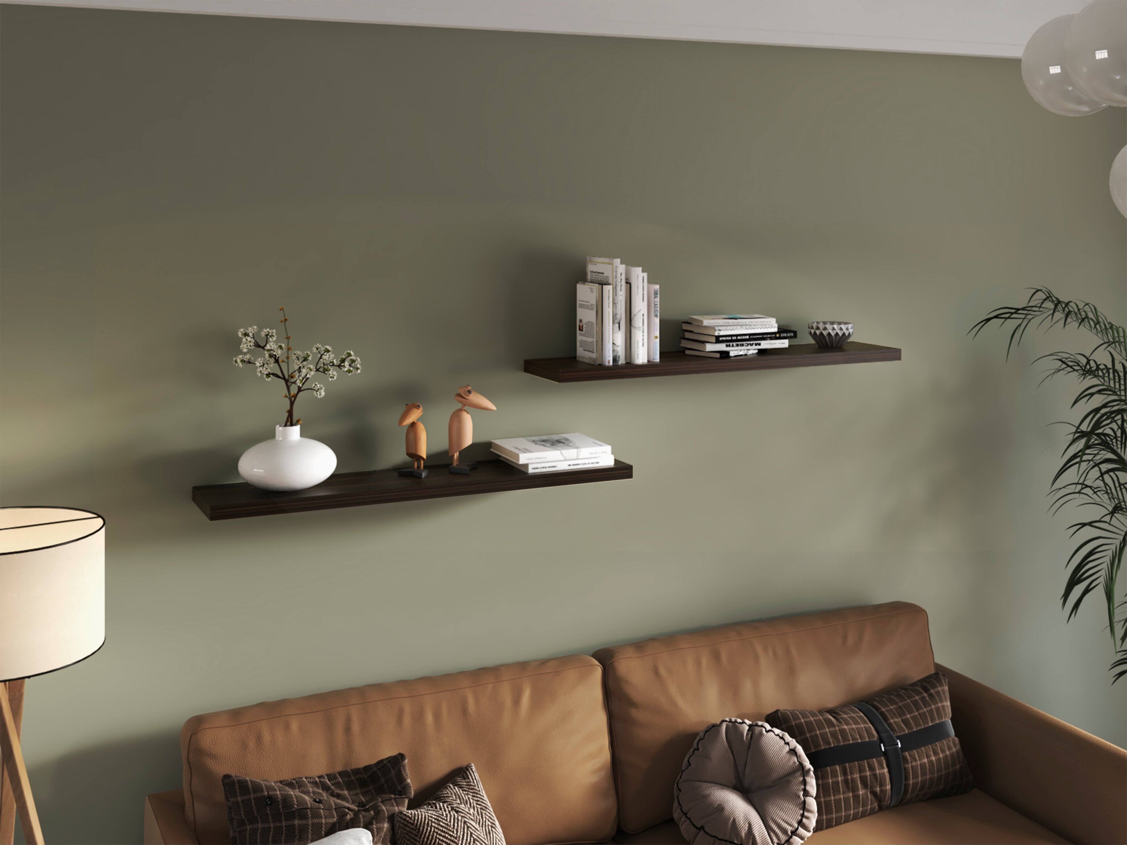 Alt View 1. TuHome - Ecco 31.5" Wide Floating Shelves Set Of 2, Shelves For Wall Decor For Bedroom, Bathroom Storage Shelves. - Dark Oak.