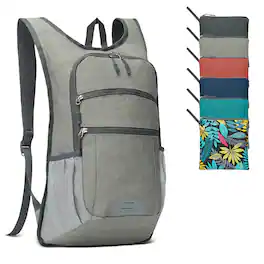 Unique Bargains - 20L Lightweight Hiking Daypack Foldable Travel Packable Backpack for Men Women for Cycling Camping Outdoor - Gray