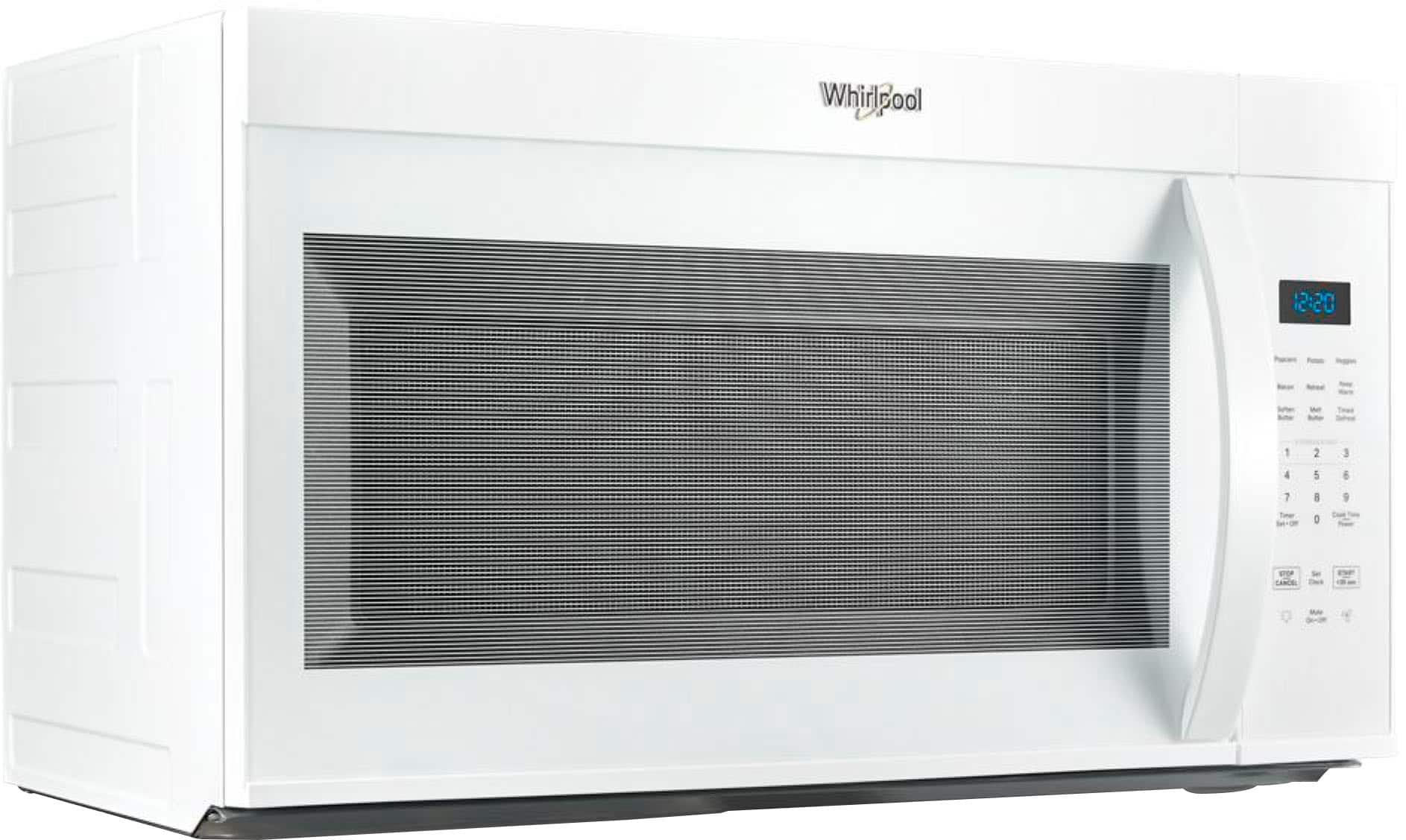 The text on the image reads "Whirlpool ool 12:20 1 2 3 4 5 6 7 8 9 0 CARCEL." The correct grouping and correction of this text would be: "Whirlpool ool 12:20 1 2 3 4 5 6 7 8 9 0 CARCEL."