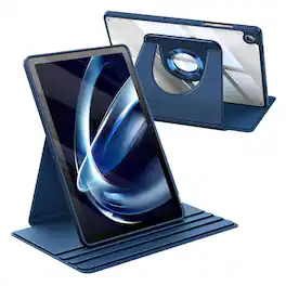 Kitcheniva - Clear Back Cover Rotating Case For Samsung Galaxy Tab A11+ Plus 11 Inch (2025) - Navy