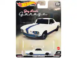 1966 Chevrolet Corvair Yenko Stinger Stripes "Jay Leno’s Garage" Diecast Model Car by Hot Wheels - White With Blue