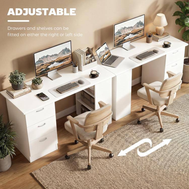 ADJUSTABLE  
Drawers and shelves can be fitted on either the right or left side