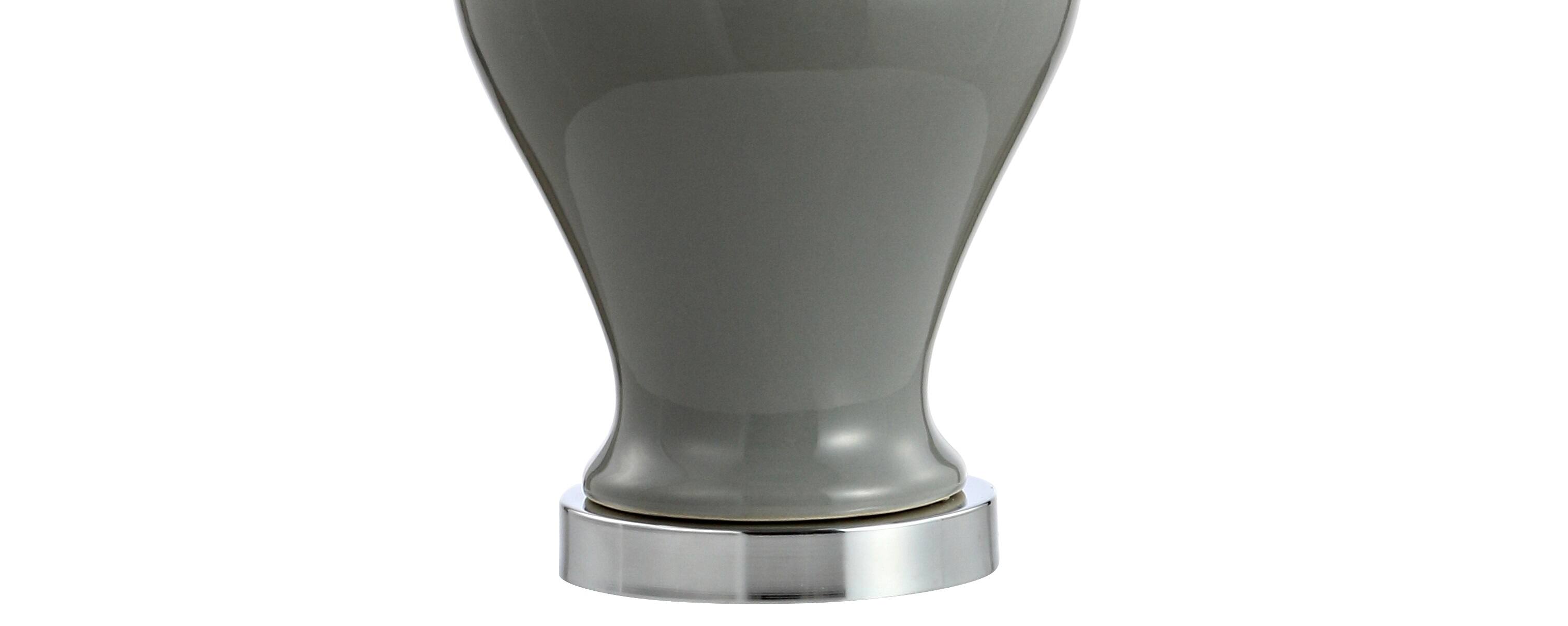 Alt View 7. Jonathan Y - Qin 22" Ceramic/Iron Classic Cottage LED Table Lamp, Gray (Set of 2) - Gray.