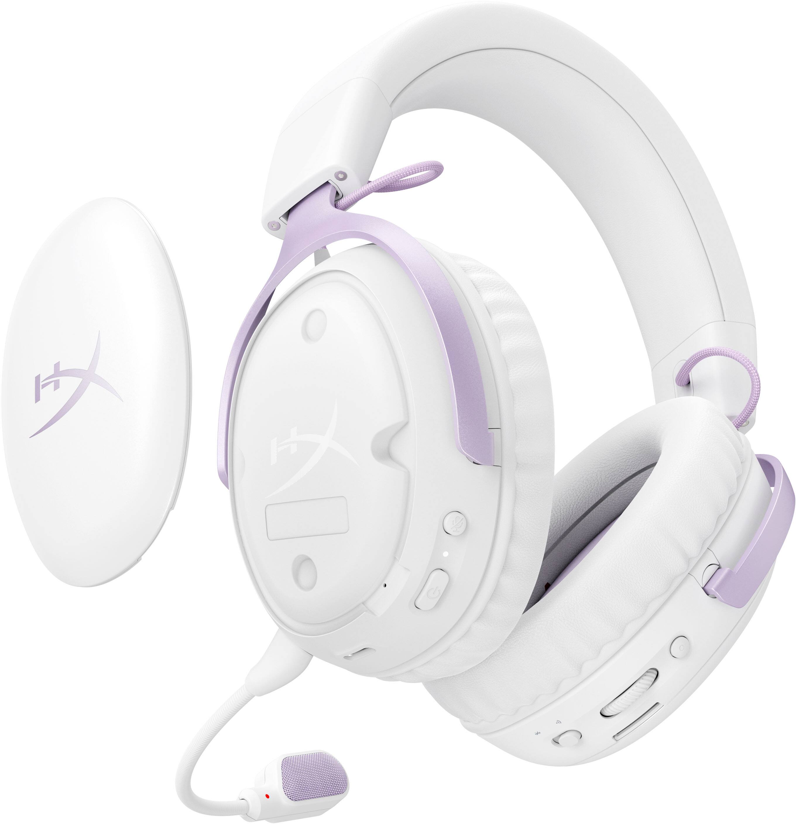 Alt View 3. HyperX - Cloud III S Wireless Gaming Headset for PC, PS5, PS4, Nintendo Switch, Mac, and Mobile - White/Lavender.