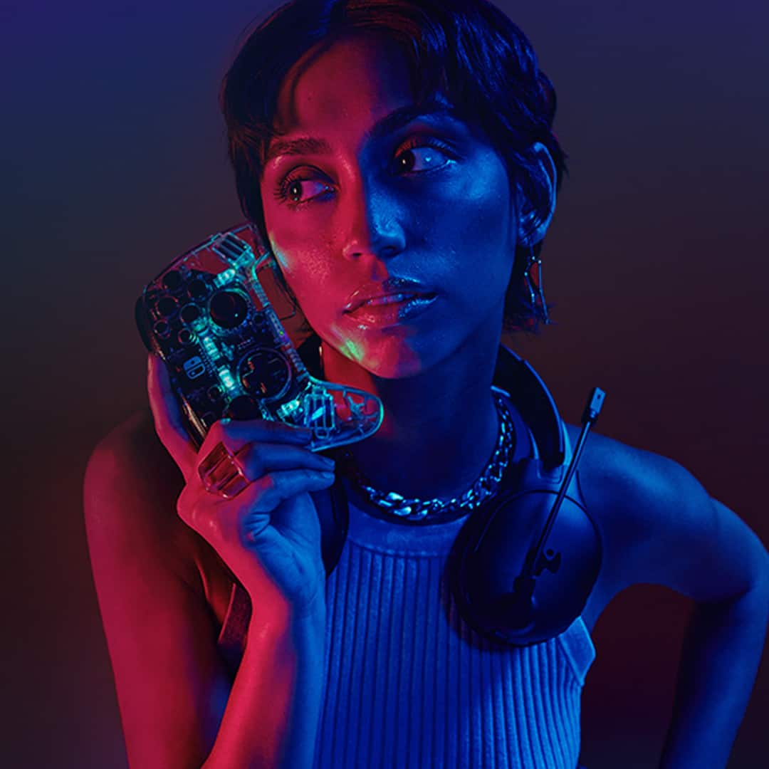 Alt View 14. PDP - Afterglow LED Wireless Deluxe Gaming Controller: Multicolor - Nintendo Switch - Transparent.