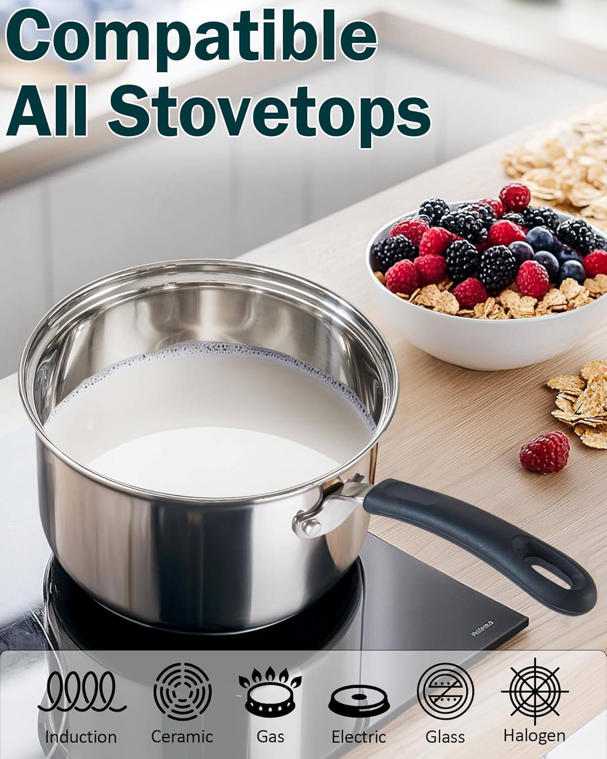 Compatible All Stovetops

Induction
Ceramic
Gas
Electric
Glass
Halogen