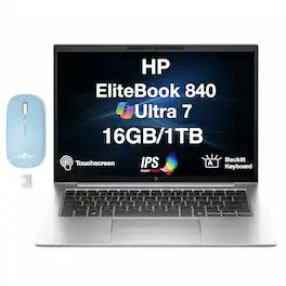 HP - Upgraded - EliteBook 840 Laptop 14.0 WUXGA Touch Display (Ultra 7- 165H, 16GB, 1TB SSD, Win 11 Pro) w/Dockztorm Wireless Mouse - Silver