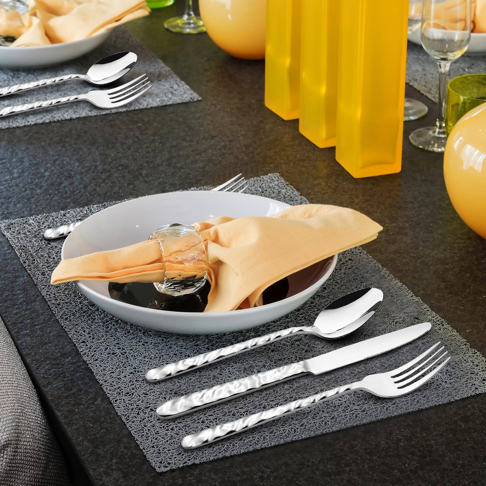 Alt View 1. Dazzed Corner - 40-Piece Premium Stainless Steel Silverware Set for 8, Heavy Duty Flatware Set - NYDJ2GF.