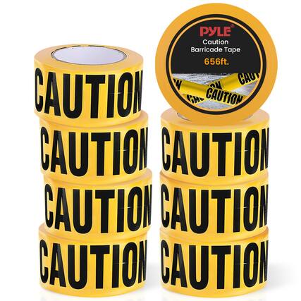 PYLE Caution Barricade Tape 656ft. CAUTION CAUTION CAUTION CAUTION CAUTION CAUTION CAUTION CAUTION