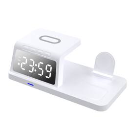 YONWAY - Bedside Wireless Charging Station, 15W Fast Charger with LED Digital Clock, Alarm Clock for iPhone, Apple Watch, Airpods