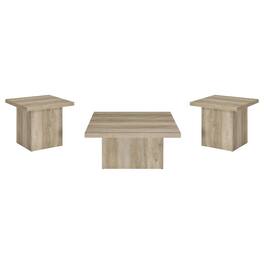 Coaster Co. of America - Devar 3-piece Square Coffee End Table Set - Distressed Pine