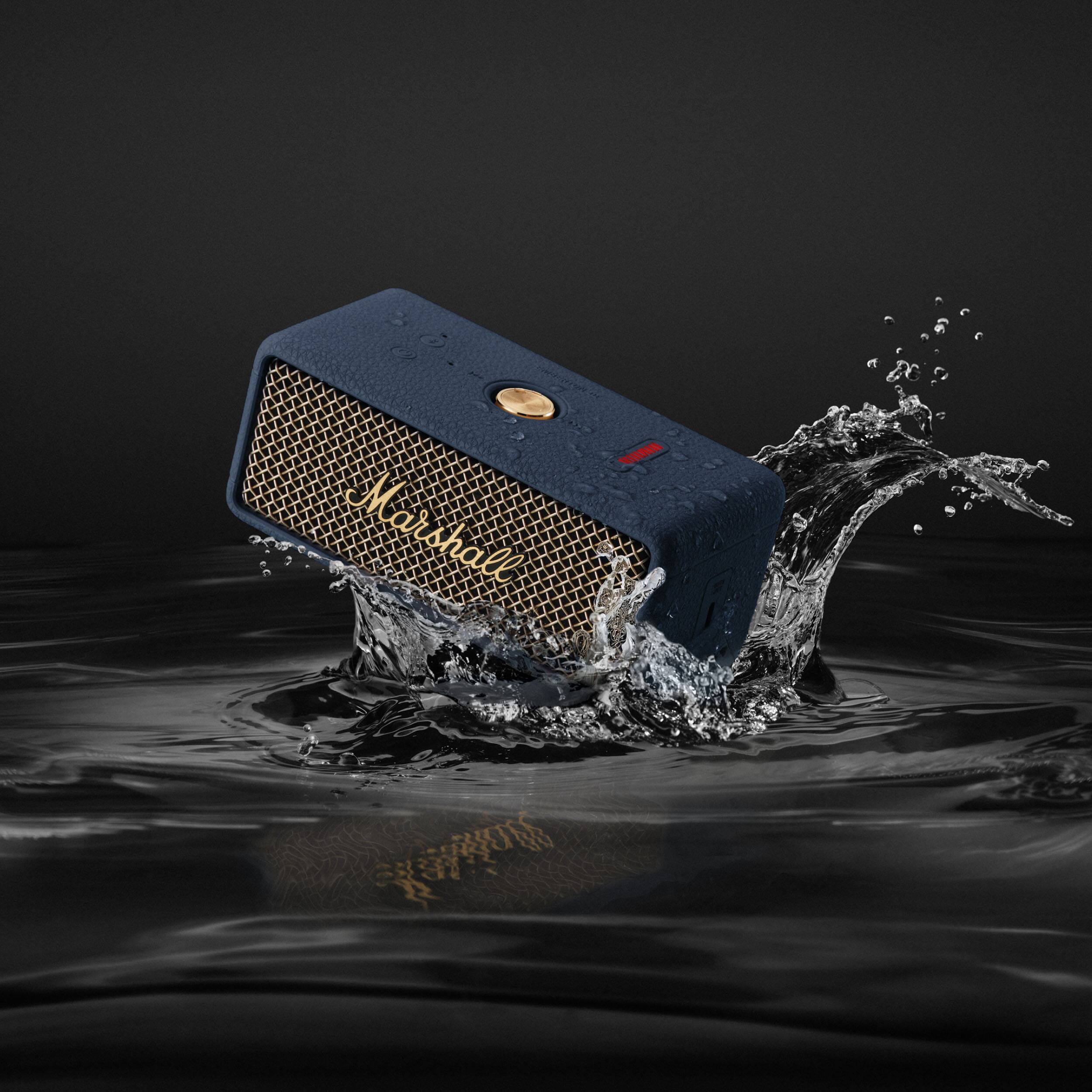 Alt View 6. Marshall - Emberton III Portable Bluetooth Speaker with Rugged Waterproof / Dust-proof Wireless Design - Midnight Blue.