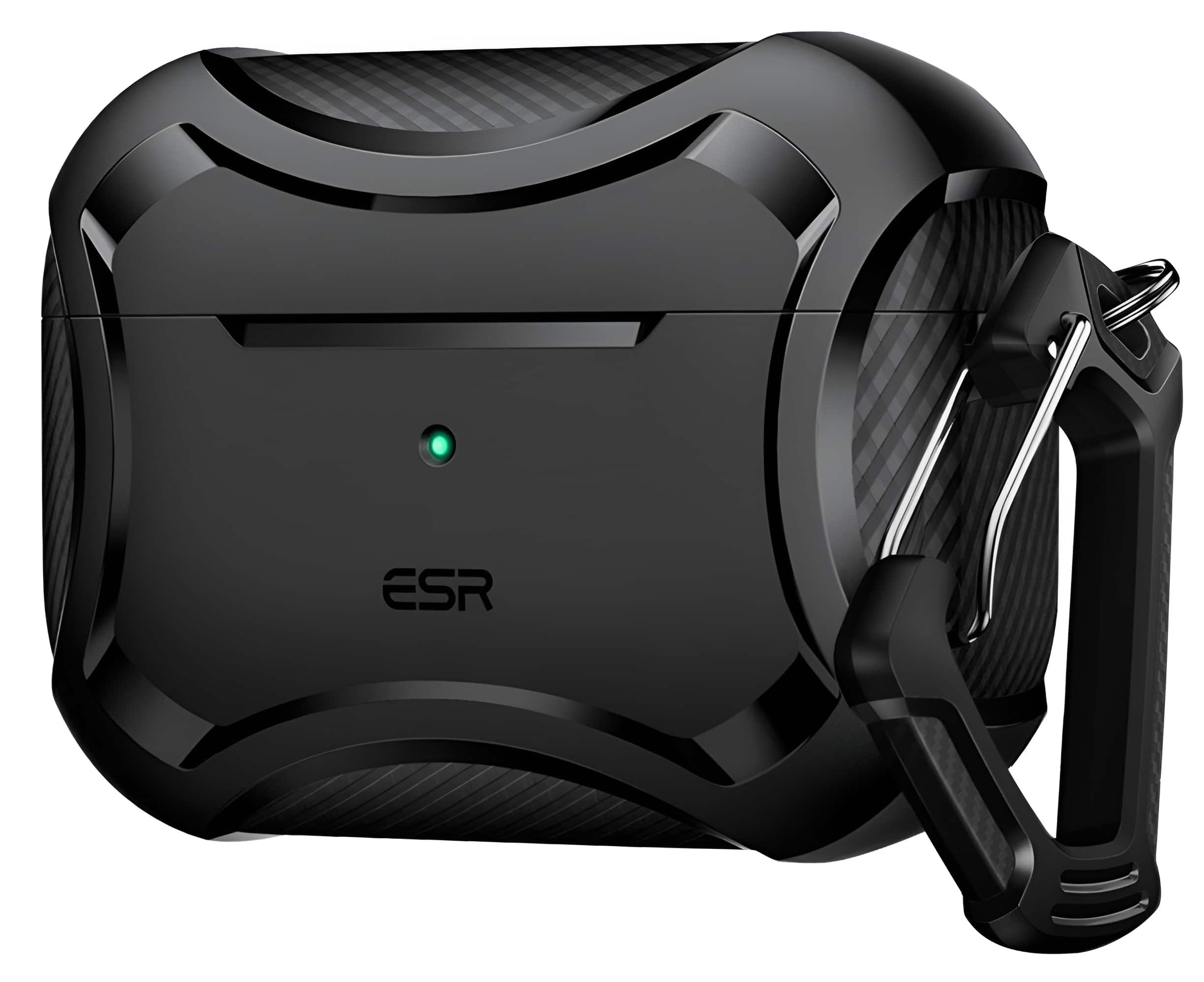 SaharaCase - Armor Case for Apple AirPods Pro (1st Generation and 2nd Generation) - Black - Front_Zoom