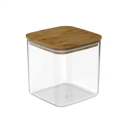Front. OU - OU Airtight Food Storage Container 9.7cup with Leak Proof Bamboo Lid, Plastic Food Storage Container.