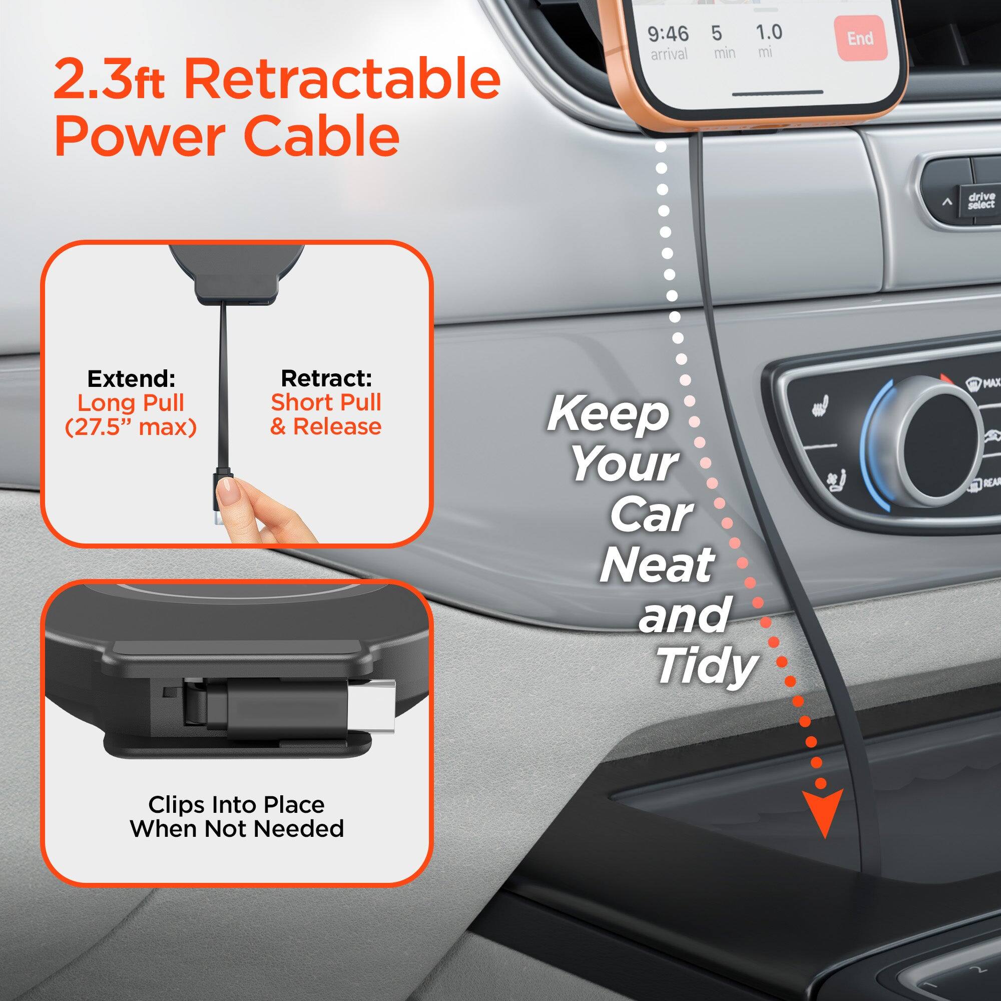 iBasics 15W MagSafe Wireless Car Charger Mount – 3 in 1 Vent, Dash ...