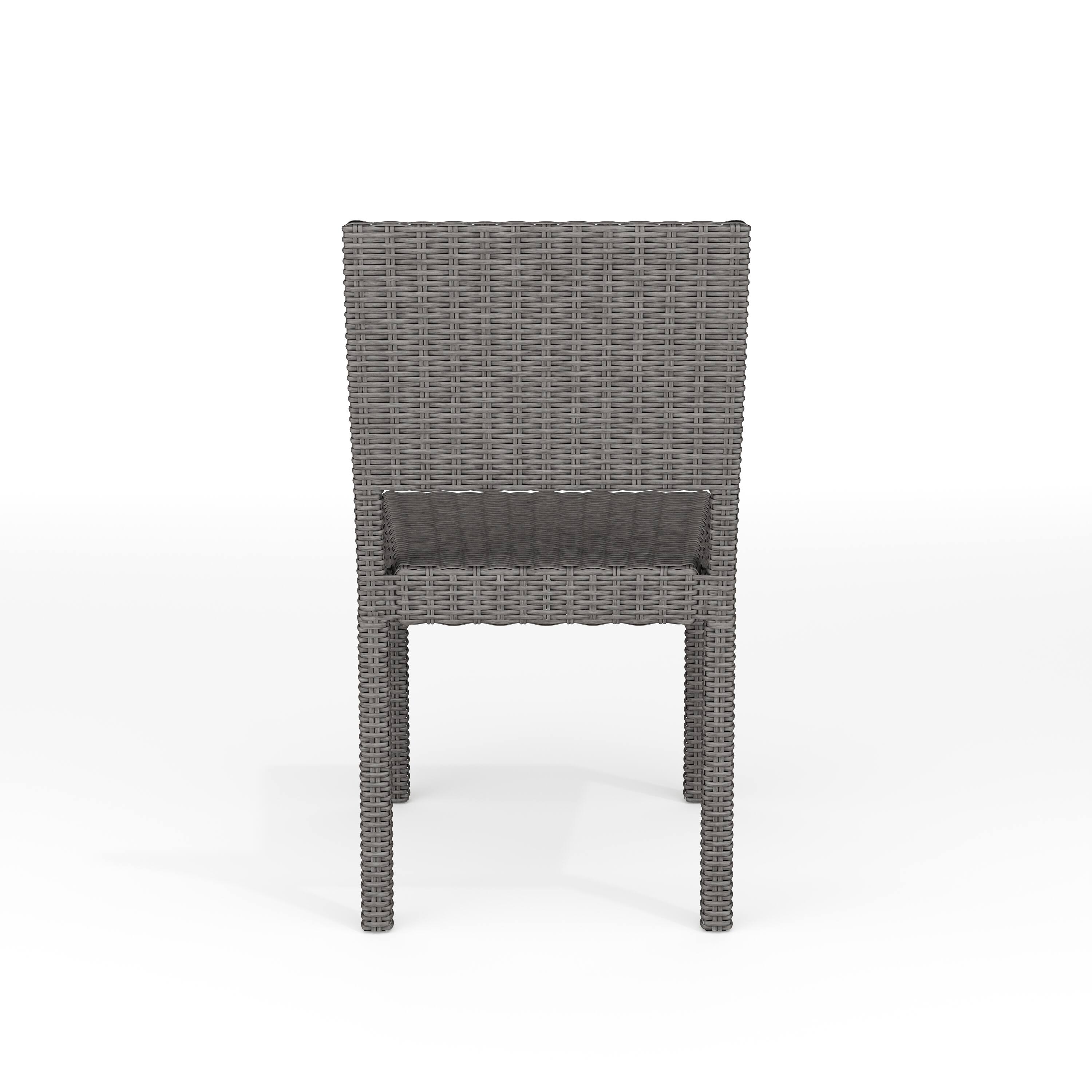 Alt View 8. Martha Stewart - Bedford Outdoor Rattan Wicker Stackable Side Dining Chair - Gray.