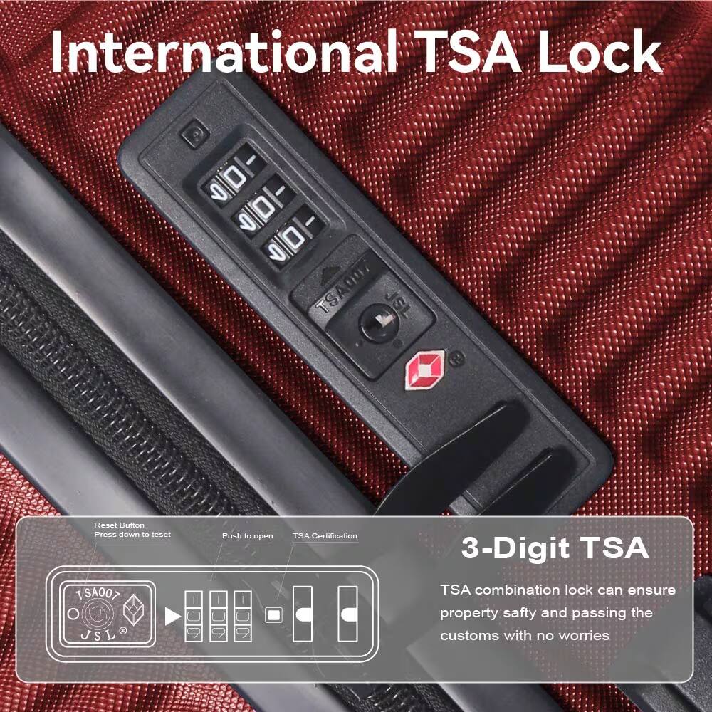 International TSA Lock

3-Digit TSA

TSA combination lock can ensure property safety and passing the customs with no worries

Reset Button
Press down to reset

Push to open

TSA Certification