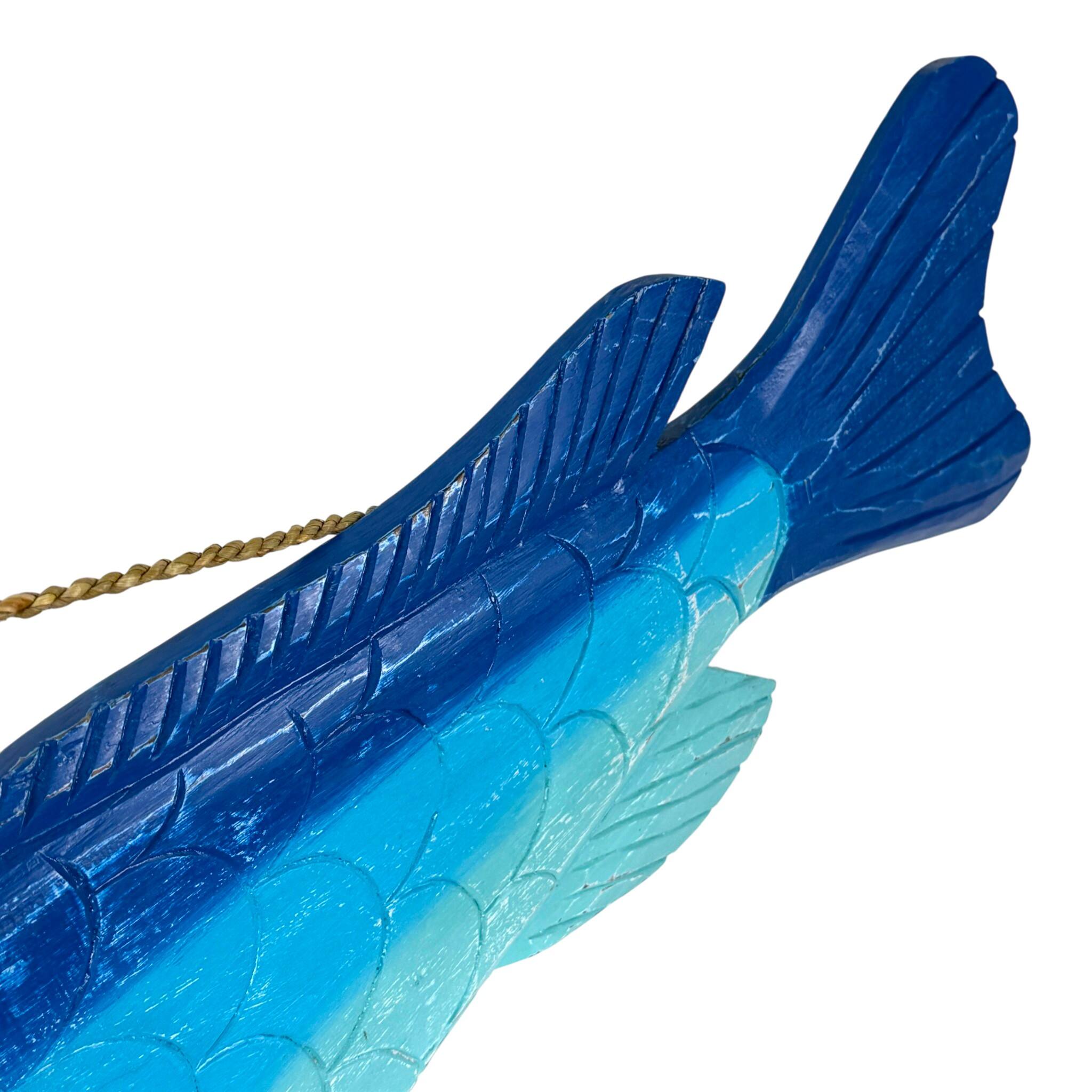 Alt View 4. Things2Die4 - Wood Fish Wall Decor 39 in Blue Gradient Coastal Beach Bathroom Art - Blue.