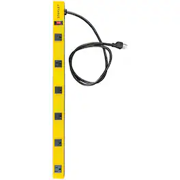 Stanley - 6-AC Outlet 600-Joule ShopMAX Pro Surge Protector Power Bar, 4-ft Cord, Straight Plug, 31613 - Yellow