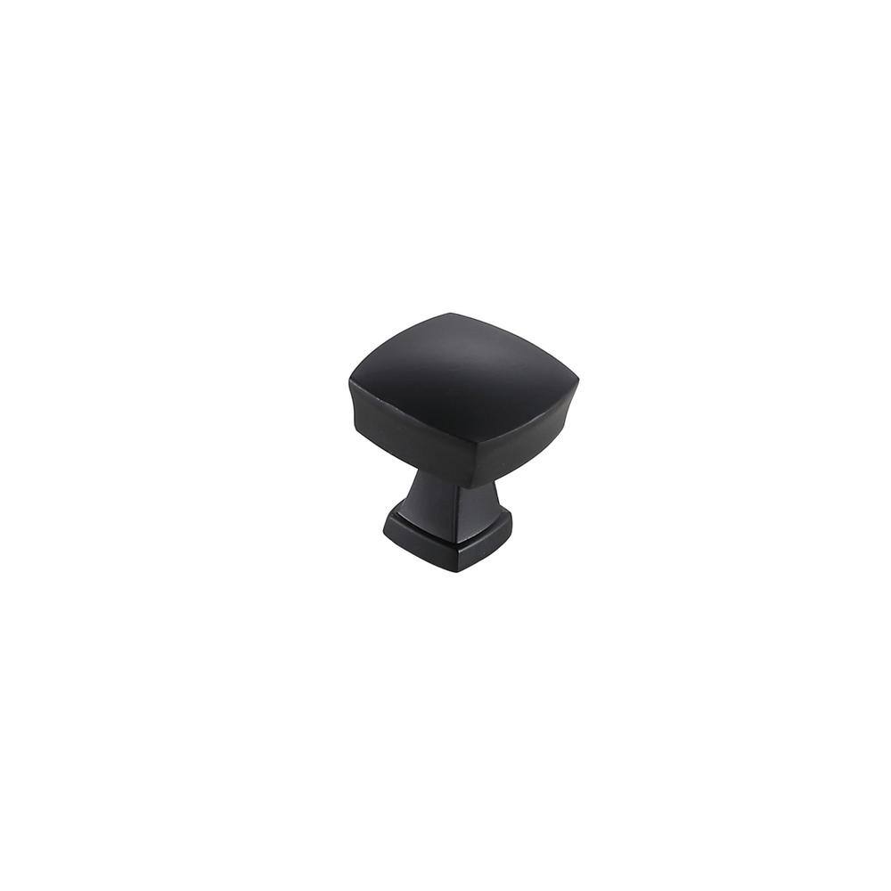 Back. Elegant Decor - Irvin 1.3" Matte Black Square Knob Multipack (Set of 10) - Matte Black.