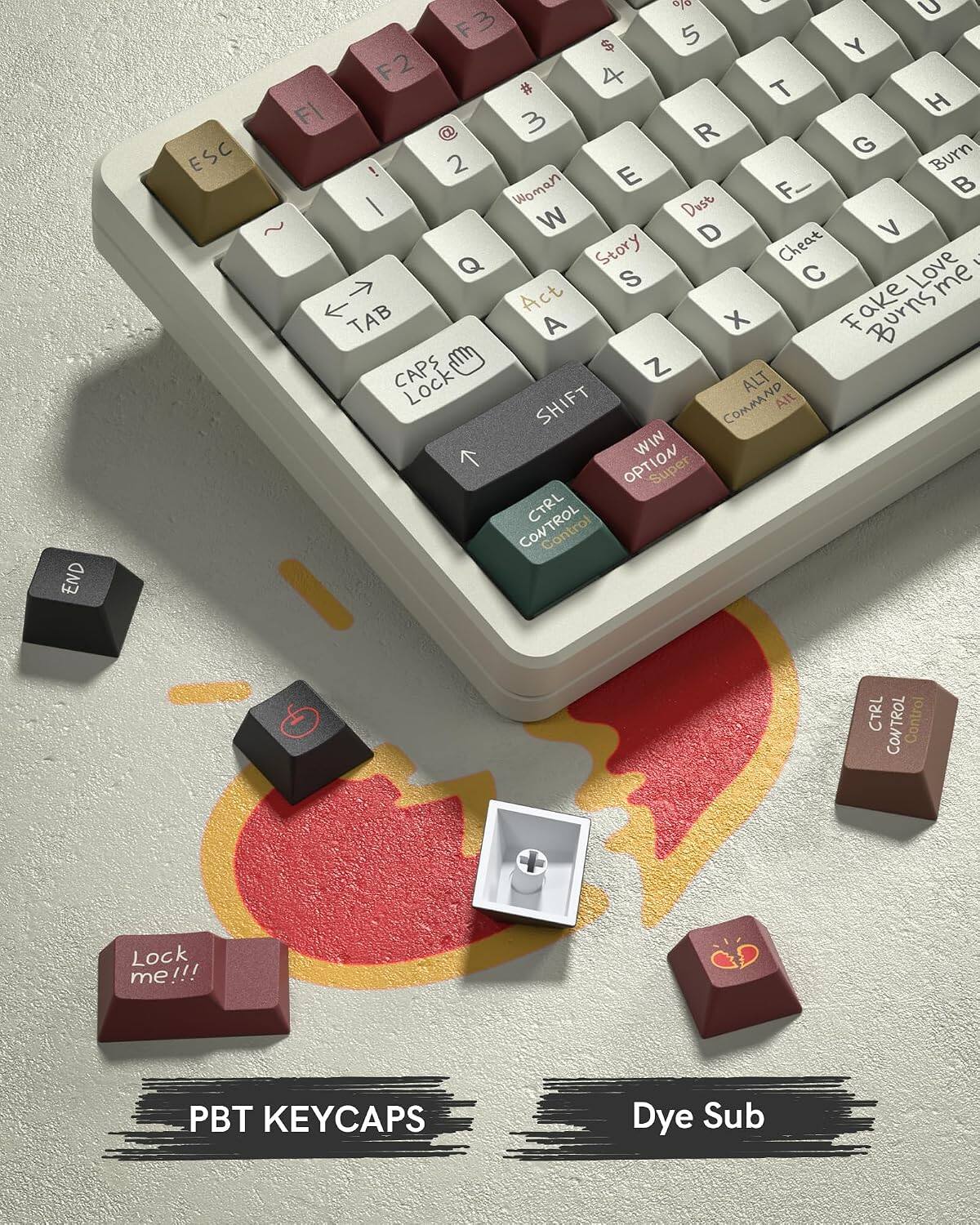 END  
ESC  
- olo U F3 5 $ Y F2 4 # T Fl H 3 R G Burn ! 2 E Woman F__ I W Dust ~ D V Q Story Cheat J S  Love me Act Fake Burnsme TAB A X CAPS Z Lock ALT SHIFT COMMAND Alt WIN Super CONTROL CTRL  
C  
CTRL CONTROL Control  
Lock me!!!  
PBT KEYCAPS  
Dye Sub