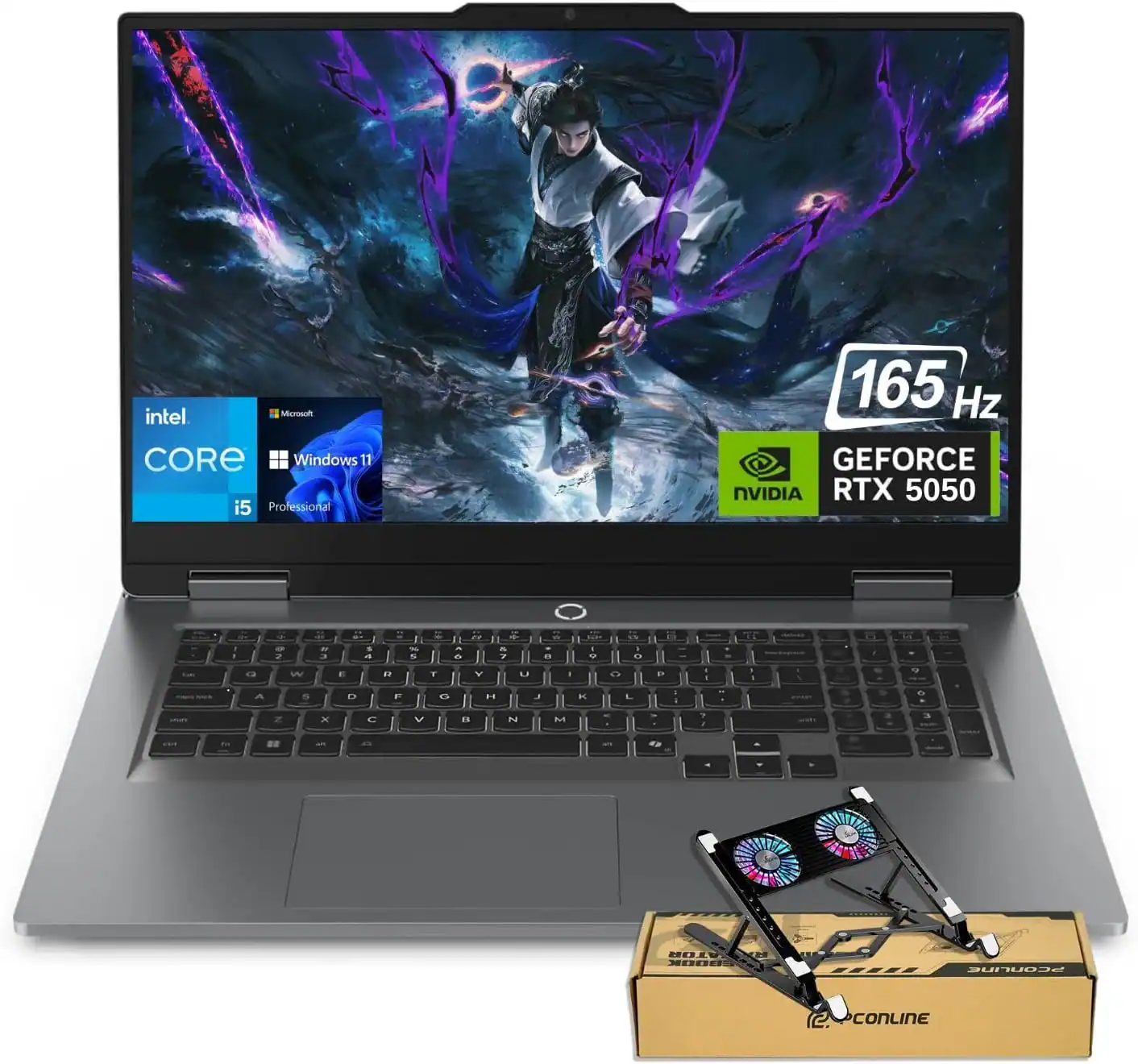 Lenovo - LOQ 17.3" FHD Gaming Laptop - Intel Core i5-13450HX 64GB RAM - 2TB SSD - NVIDIA GeForce RTX 5050 - PCO Laptop Cooler - Gray