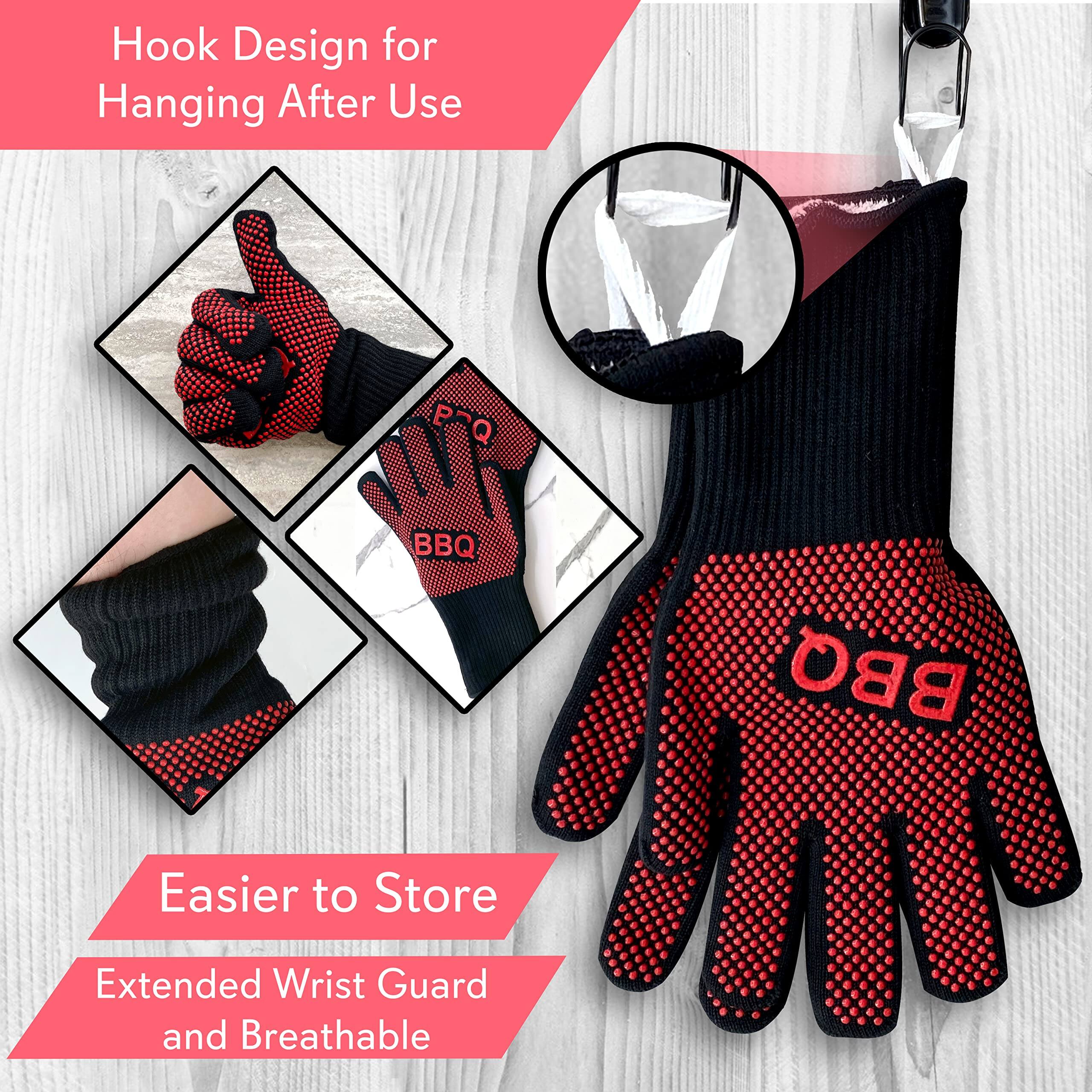 Hook Design for Hanging After Use

Easier to Store

Extended Wrist Guard and Breathable
