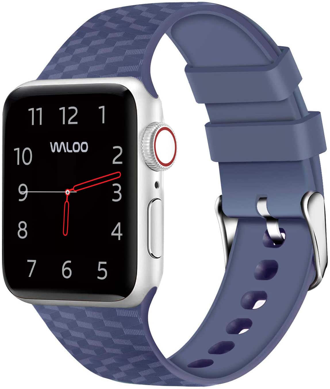 Waloo - Carbon Fiber Silicone Band For Apple Watch - Navy