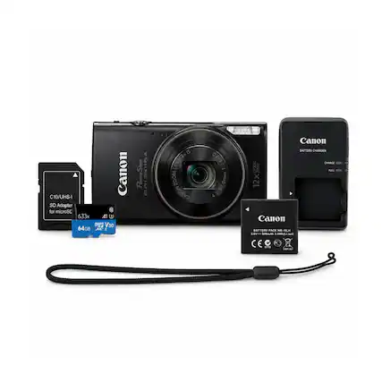 C10/UHS-I SD Adapter for microSD 633x A1 U3 V30 64GB XC
Canon PowerShot CLPH3
LENS 12x IS ZOOM CANON
1:3.6-7.0 4.5-54.0mm
Canon BATTERY CHARGER CHARGE OPTICAL ZOOM FULL 12X Canon BATTERY PACK NB-11LH 3.6V 800mAh 9Wh (Li-ion) CEC N118 (AP)
Canon
