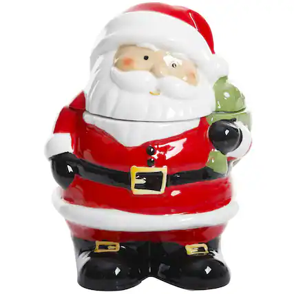 Front. Gibson - Jovial St. Nick 7.5 Inch Santa Holiday Cookie Jar - Multi.