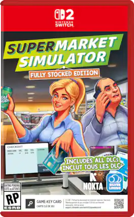 B2 NINTENDO SWITCH SUPERMARKET SIMULATOR FULLY STOCKED EDITION
- WOR METICO OTAON 14. ZAP SODA
CHECKOUT Recoon Whold Entein TOTAL KI ZAP SODA NAME UNIT PRICE PRODUCT 00 $2.00 $2.00 3456 ZAP SODA CARD 9012 CREDIT 5678 12/26 INCLUDES ALL DLCs TOTAL 1234 LES DLC CARDHOLDER INCLUT TOUS $2.00 % RATING PENDING NOKTA SILVER COTE en ATTENTE LINING GAMES RP GAME-KEY CARD 2.5 Telchargement ncessaire. GB-Full Voir game OU du verso. download jeu complet via (1.8 internet Go) via required. Internet See back. CARTE CL DE JEU ESRB support.nintendo.com/switch2/gamekeycard - RP (Rating Pending)