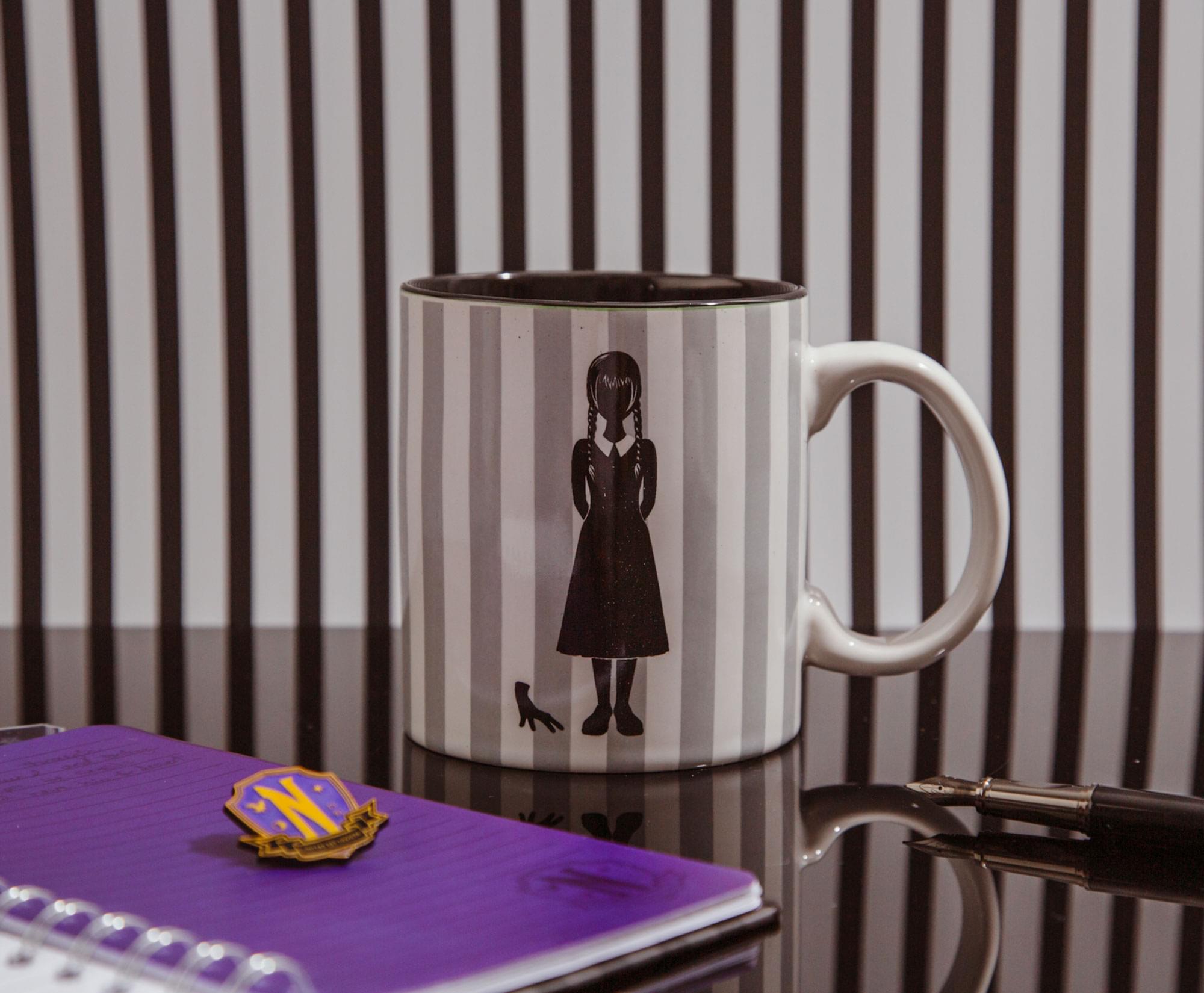 Alt View 10. Silver Buffalo - Addams Family Wednesday "On Wednesdays We Wear Black" Ceramic Mug | 20 Ounces - White.