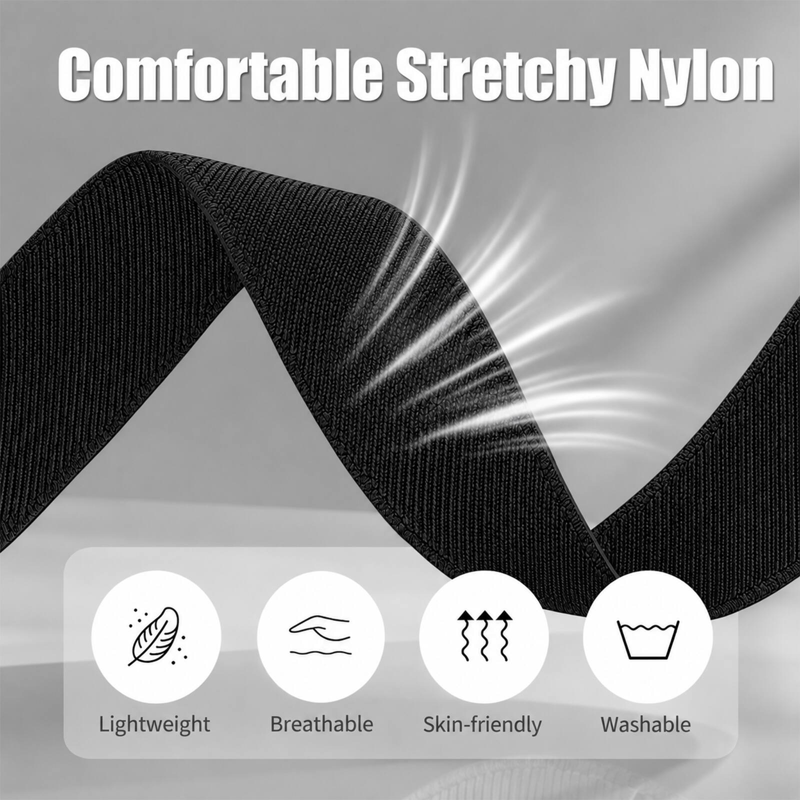 Comfortable Stretchy Nylon Lightweight Breathable Skin-friendly Washable
