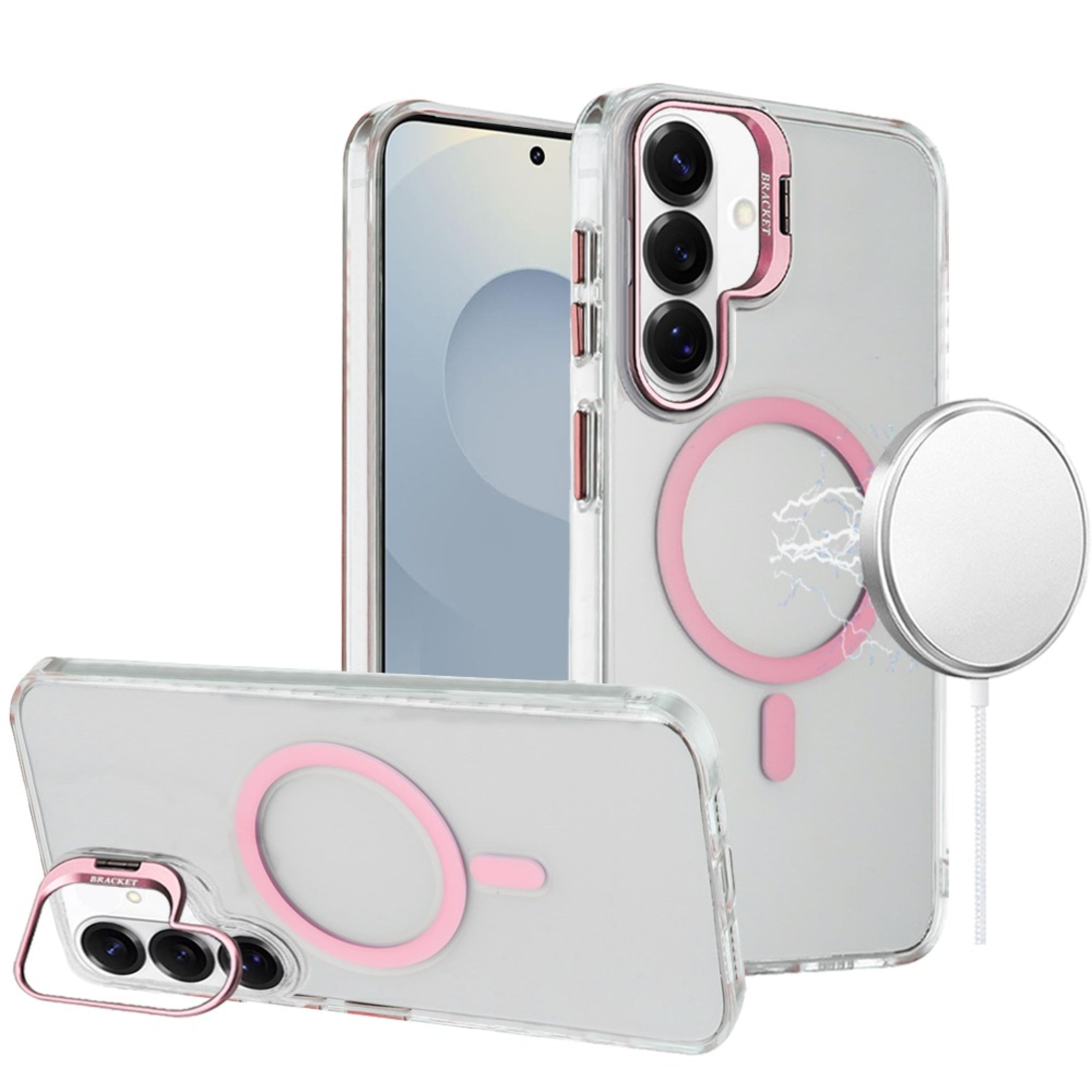 Kitcheniva - Metallic Camera Stand Magnetic Circle Plus Tempered Glass For Samsung S26 - Pink price history on PriceWatchPro