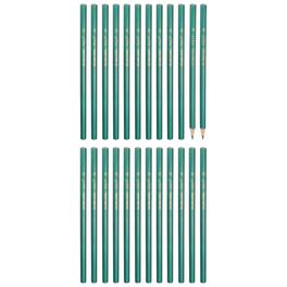 Unique Bargains - Hexagonal Wooden Pencils Bulk, 24 Pack 2B Graphite Pencils Double-Ended Design for Office Supplies Writing Art Drawing - Green