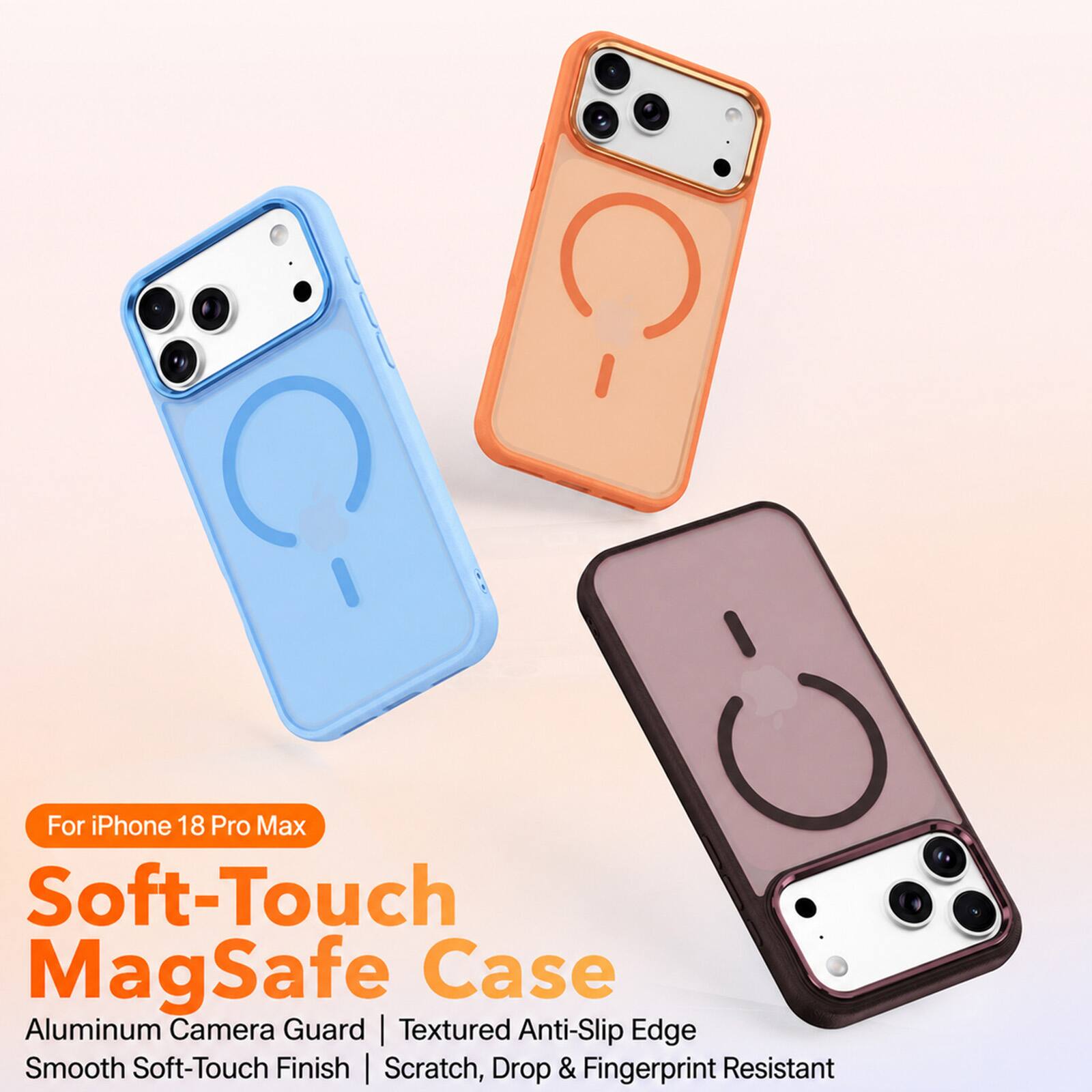 Dteck Magnetic Case for iPhone 18 Pro, Slim PC+TPU Shockproof ...