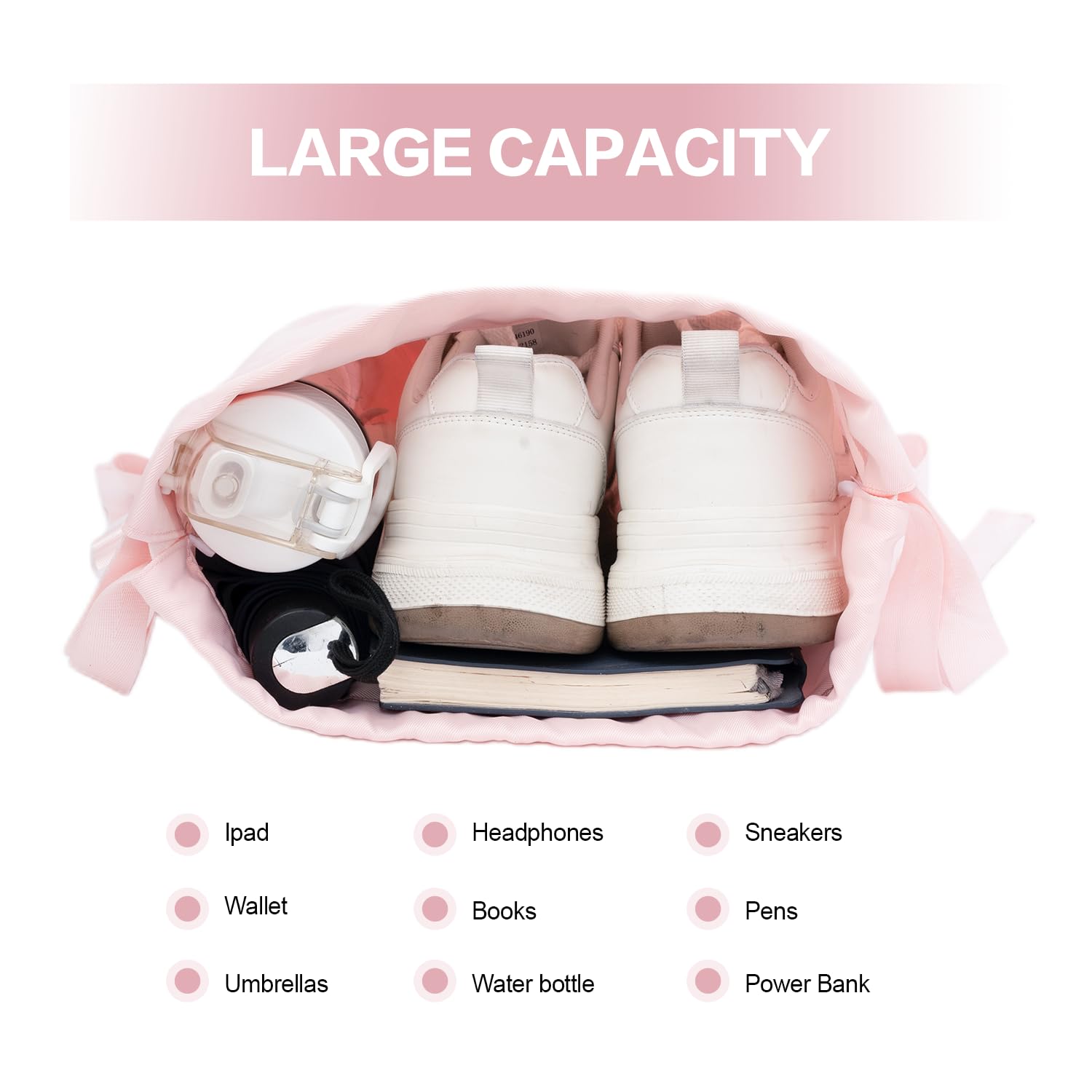 Alt View 2. Stamp n Camp - Drawstring Backpack With Mesh Pocket Water Resistant String Beach Swim Sports Gym For Women Men (pink) - Light Blue.