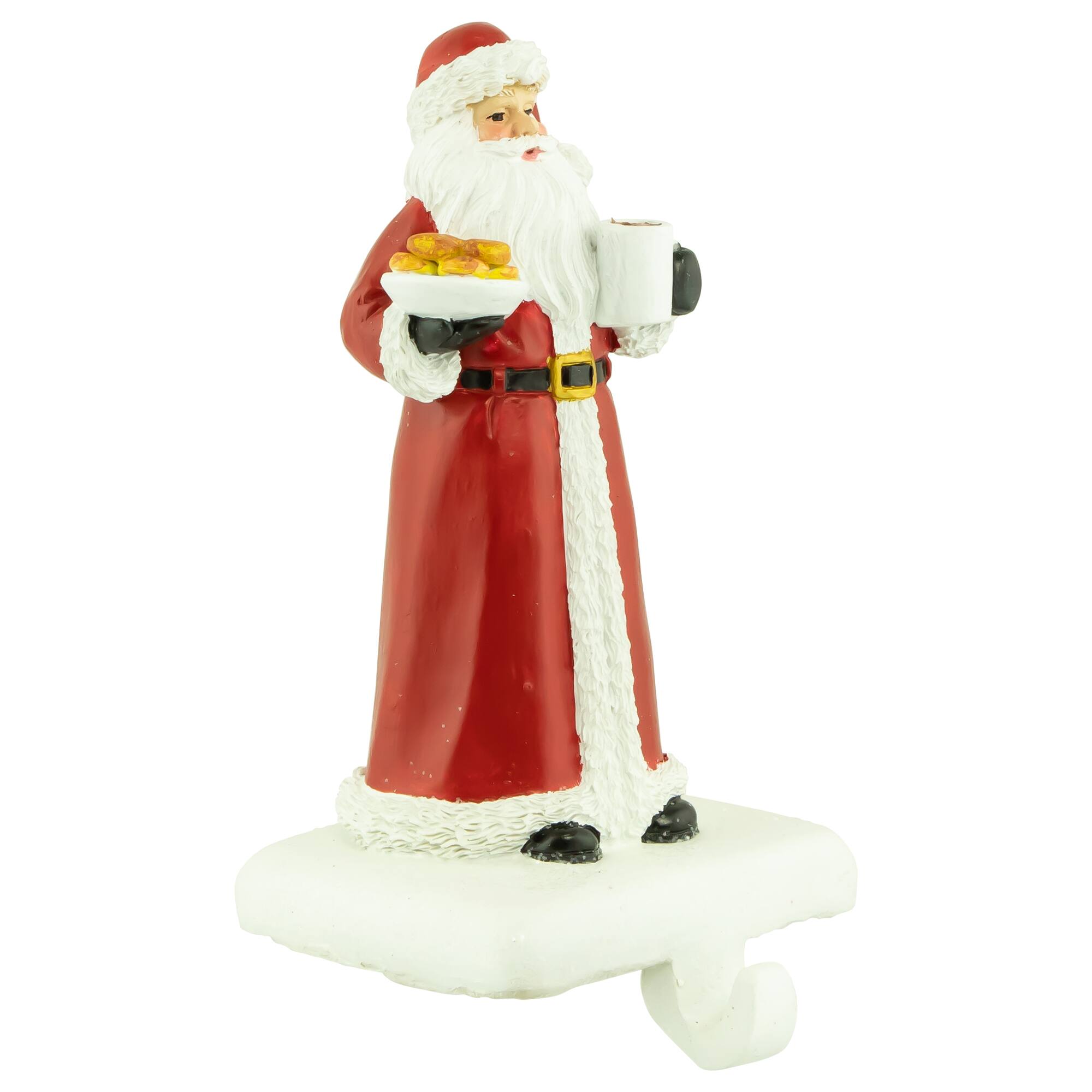 Alt View 3. Northlight - 7" Santa with Cookies and Hot Cocoa Christmas Stocking Holder - Red.