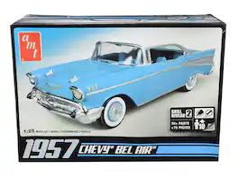 Skill 2 Model Kit 1957 Chevrolet Bel Air 1/25 Scale Model by AMT - Blue