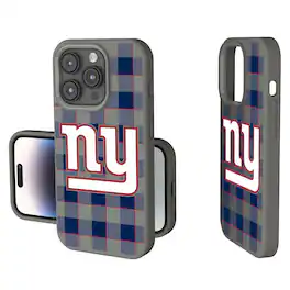 Keyscaper - NFL - New York Giants Plaid Soft Touch iPhone Case - 15 Pro - Gray