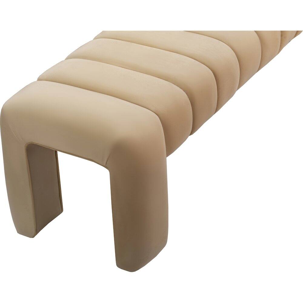 Alt View 3. Meridian Furniture - Andaz Camel Bench - Gray.