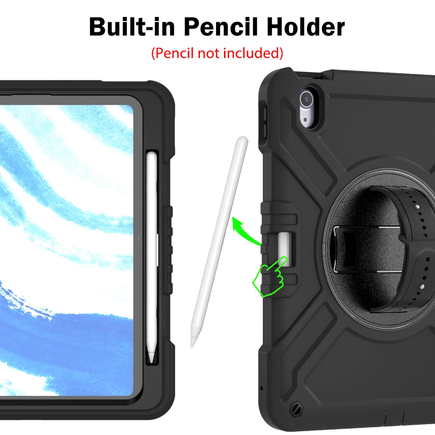 Built-in Pencil Holder (Pencil not included)