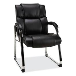 Alera - Hildred Series Guest Chair, 25" x 28.94" x 37.8", Seat, Back, Chrome Base - Black
