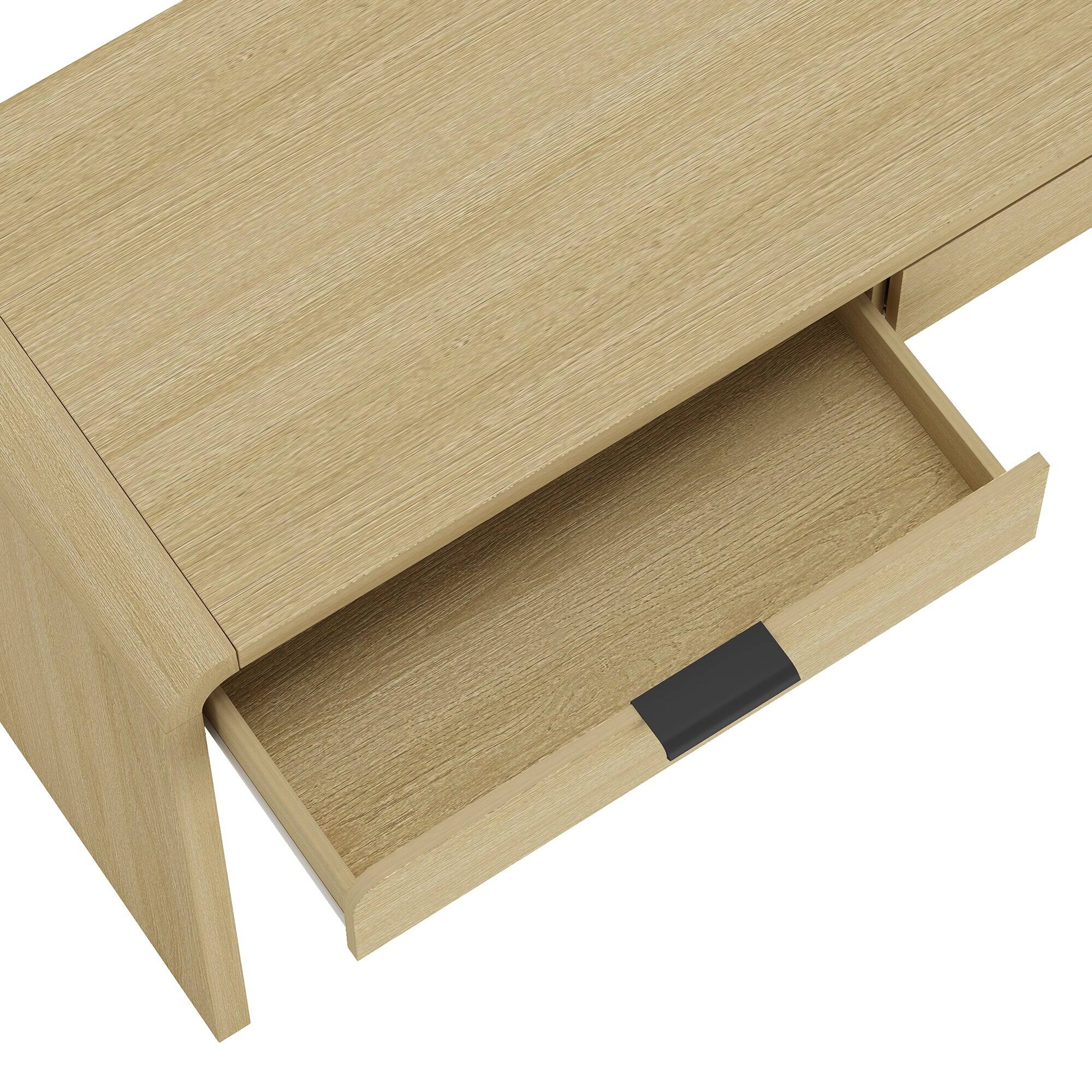 Alt View 1. Manhattan Comfort - Grace Modern 54" Office Desk - Natural Oak.
