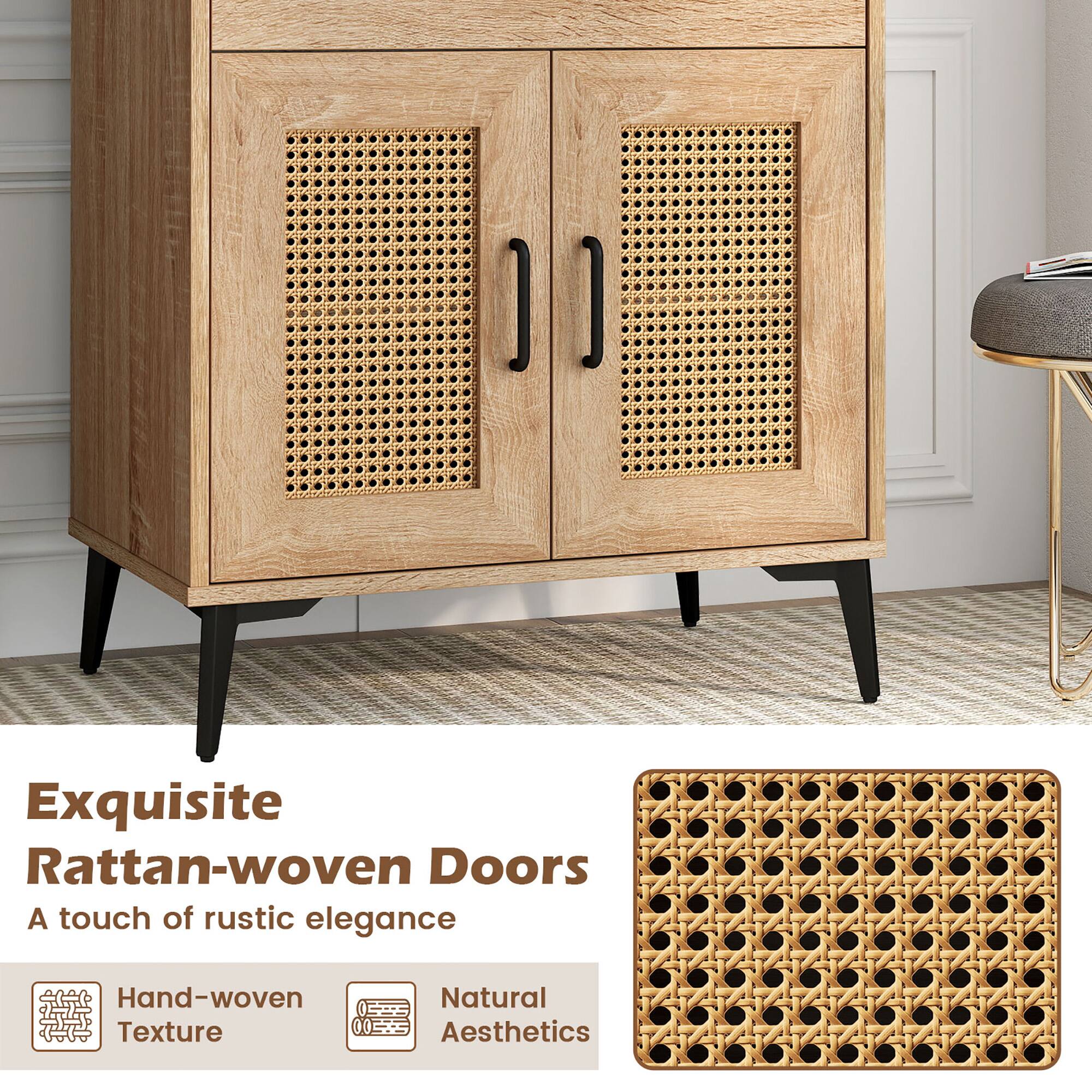 Exquisite Rattan-woven Doors  
A touch of rustic elegance  

Hand-woven Natural Texture  
Natural Aesthetics