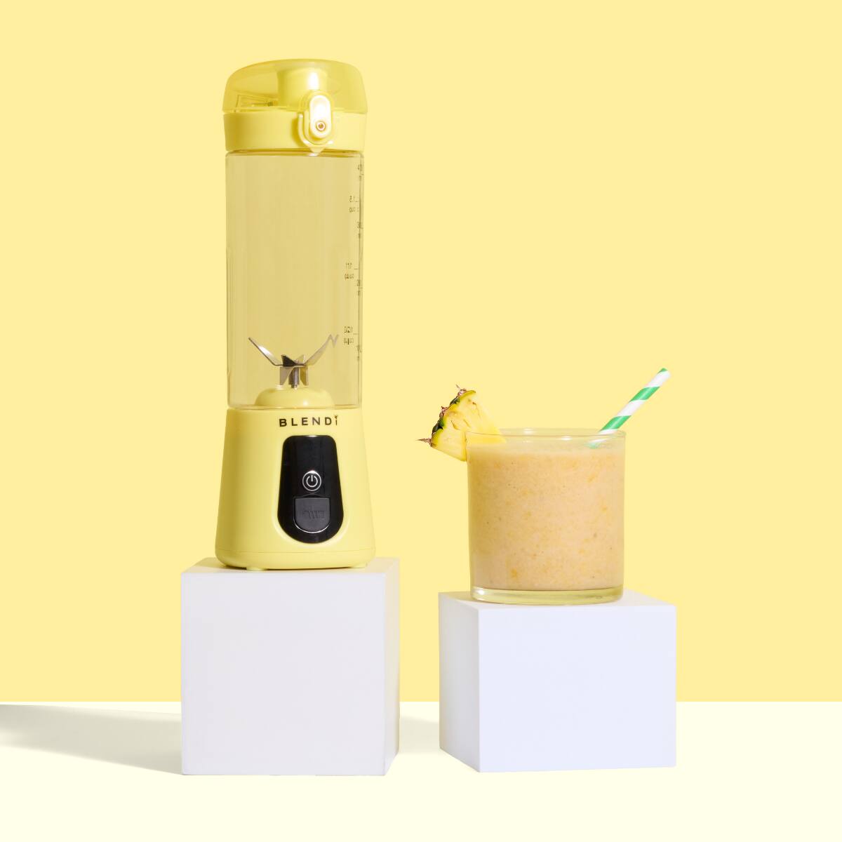 Alt View 1. BLENDi - BLENDi Pro+ 120W 17‑oz Portable Personal Blender for Smoothies & Ice Crushing - Lemon - Lemon.