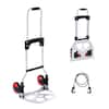 Front. VEVOR - Folding Hand Truck and Dolly, 176 lbs Capacity, Aluminum Foldable Cart, Heavy-Duty Luggage Trolley Cart - Silver.