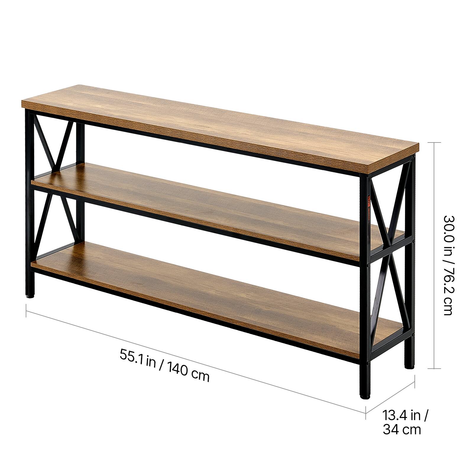 - Length: 55.1 in / 140 cm
- Height: 30.0 in / 76.2 cm
- Depth: 13.4 in / 34 cm